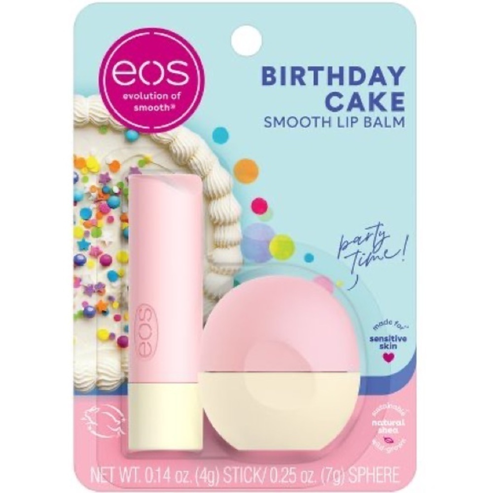 NEW Eos Birthday Cake Lip Balm
